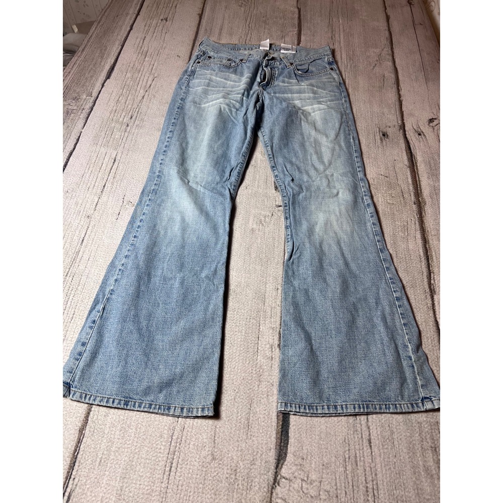 Lucky‎ Brand Dungarees Womens 10 30 Light Wash Flare Leg Jeans Made in USA Y2K